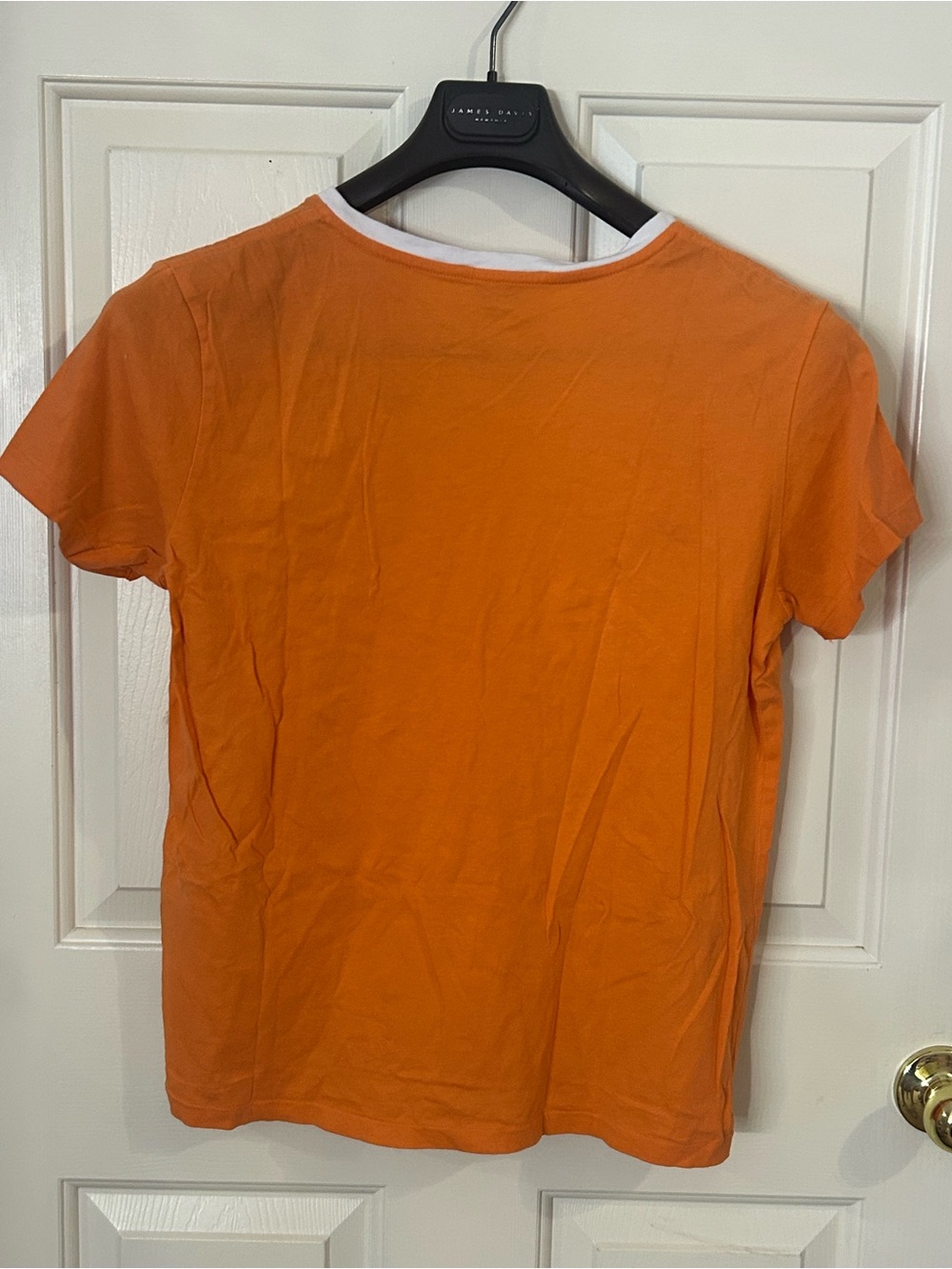 Ralph Lauren Sport Women’s Large Orange V Neck Short Sleeve Pony Logo T Shirt - Picture 2 of 7